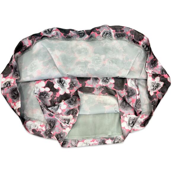 Juicy Couture Pink Gray White Floral Layered Mini Bubble Tulle Skirt Size 4 - Picture 4 of 10